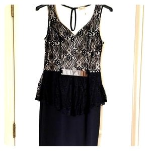 Black Lace Peplum Dress